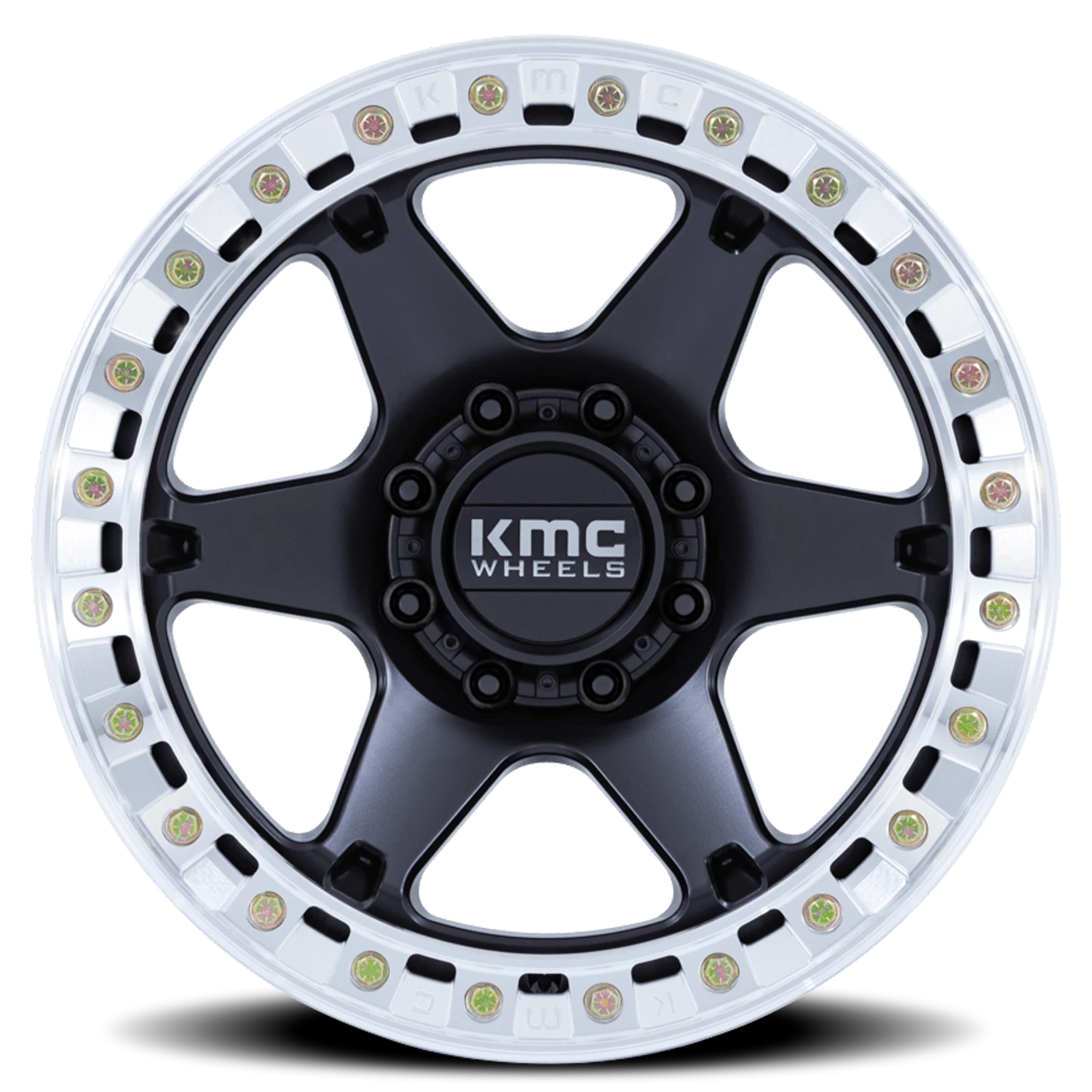 KMC VI Beadlock 17x9" 8x165.1mm 125.1mm CB -38mm Satin Black Machined Ring