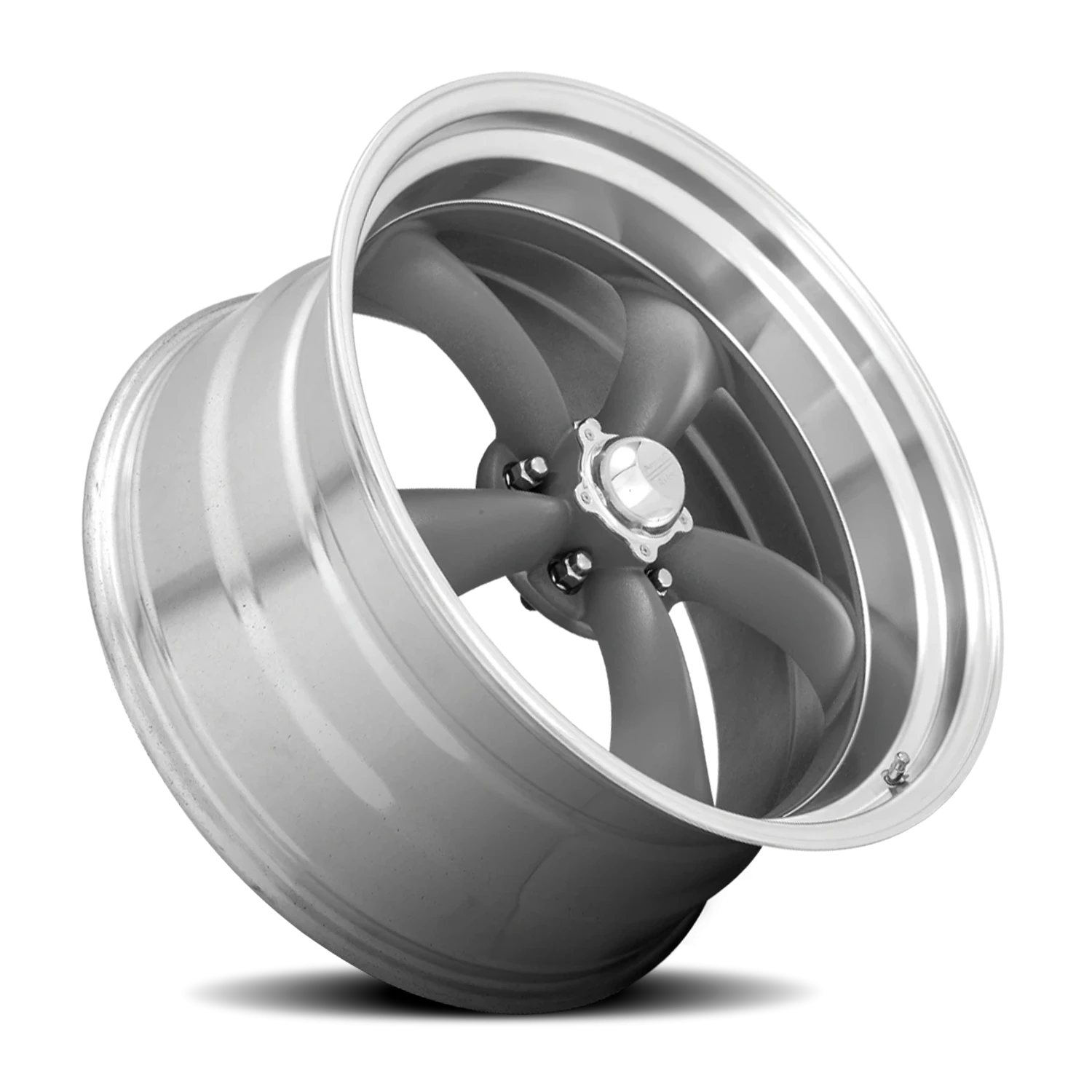 American Racing Classic Torq Thrust II VN215 15x6 -6 5x120.65mm 83.06mm Mag Gray Machined Lip