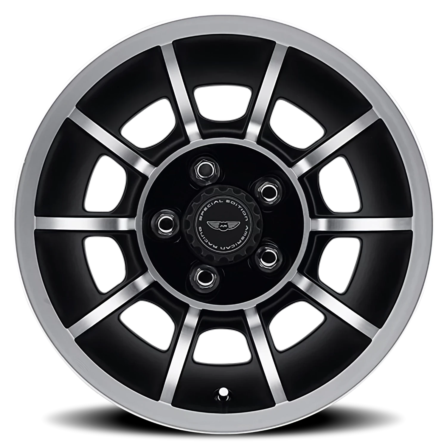 American Racing Vector 15x8.5" 5x114.3mm 86.2mm CB +6mm Satin Black Machined