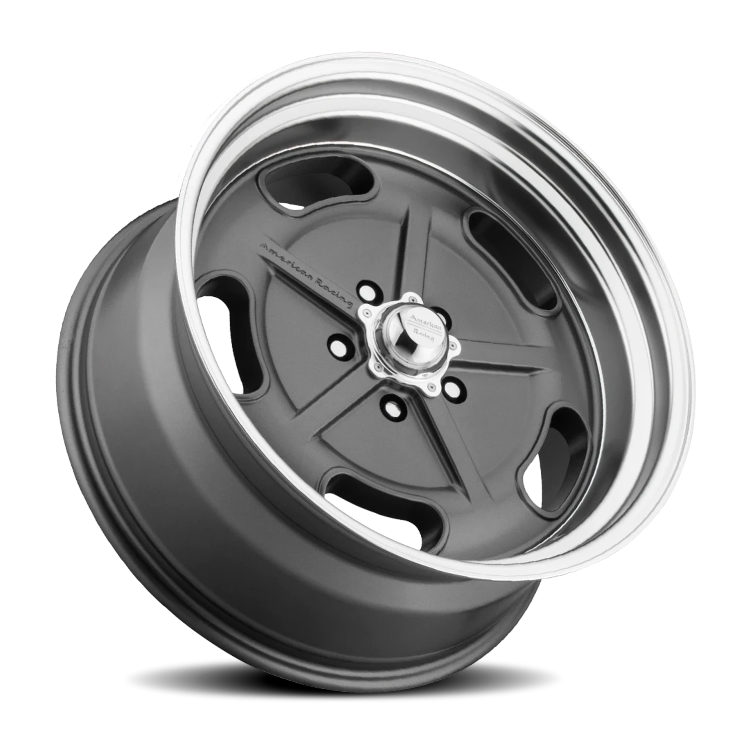 American Racing Salt Flat 22x8.5" 5x127mm 78.1mm CB 0mm Mag Gray Diamond Cut Lip