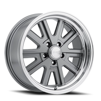 American Racing Mono Cast 17x8" 5x114.3mm 76.5mm CB 0mm Mag Gray Machined Lip