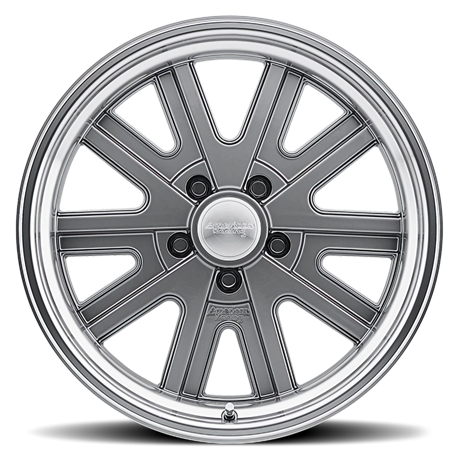 American Racing Mono Cast 17x9" 5x127mm 78.1mm CB 0mm Mag Gray Machined Lip