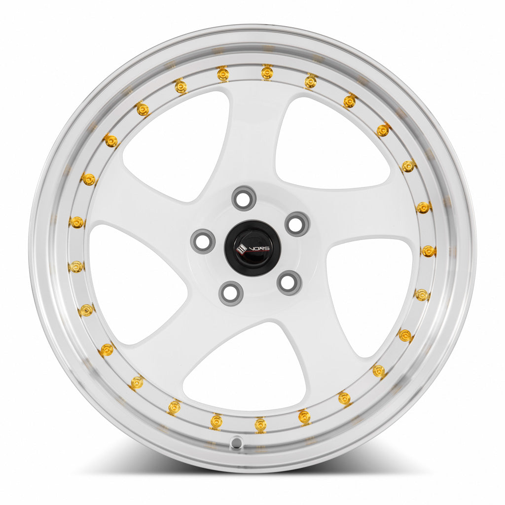 Vors VR2 18x8 35 5x108mm 73.1mm White Machine Lip