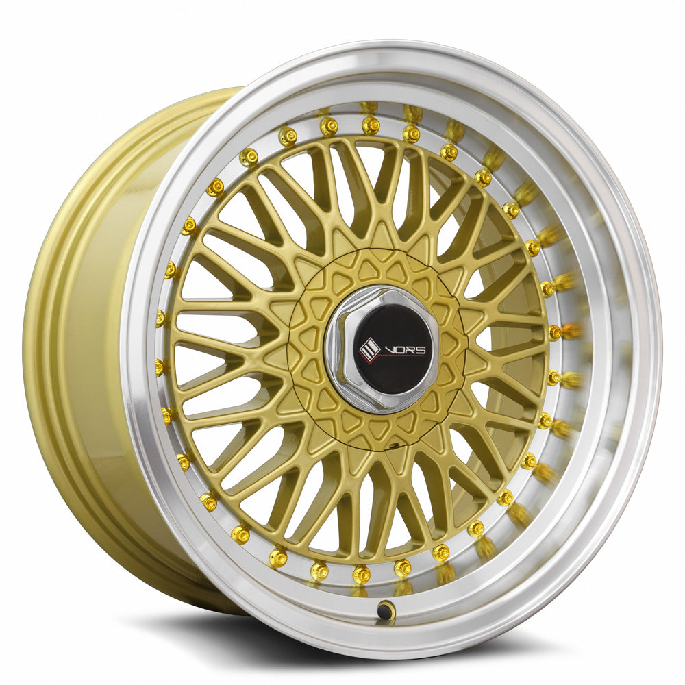 Vors VR3 15x8 20 4x108mm 73.1mm Gold Machined Lip