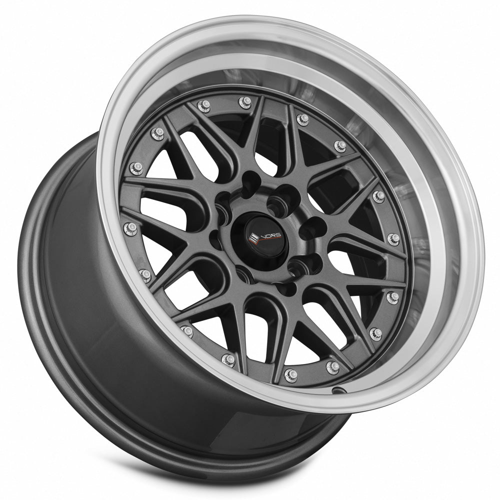Vors VR7 15x8 0 4x108mm 73.1mm Gun Metal Machine Lip