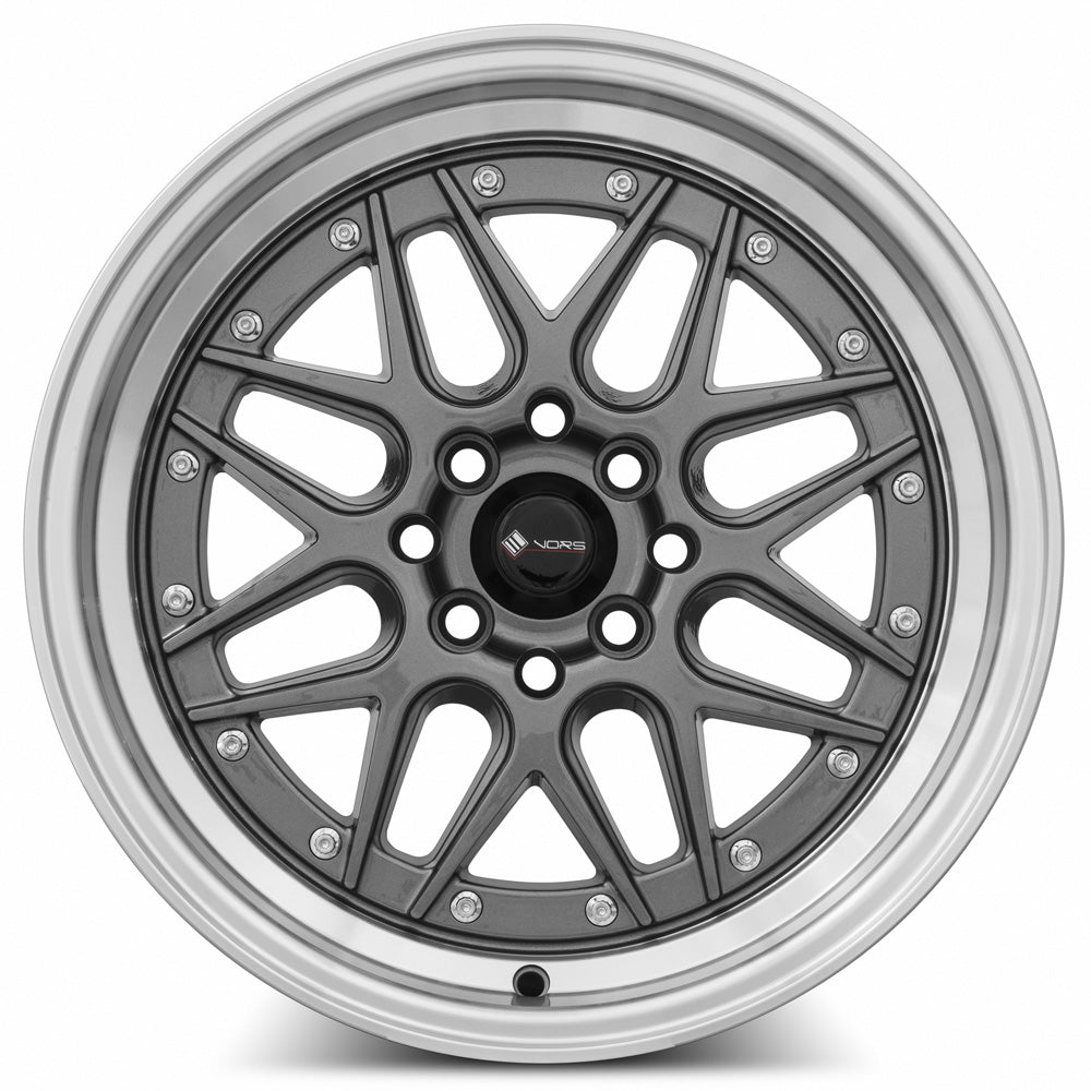 Vors VR7 16x8 20 4x100mm 73.1mm Gun Metal Machine Lip