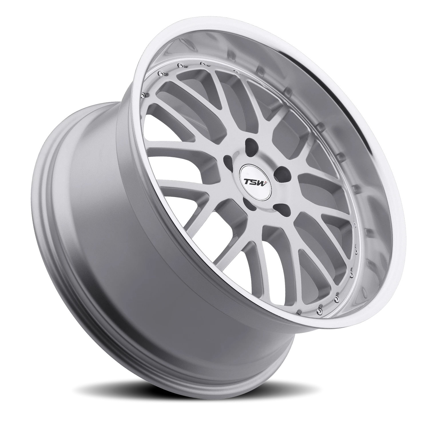 TSW Valencia 18x9.5" 5x120mm 76mm CB +20mm Silver Mirror Cut Lip