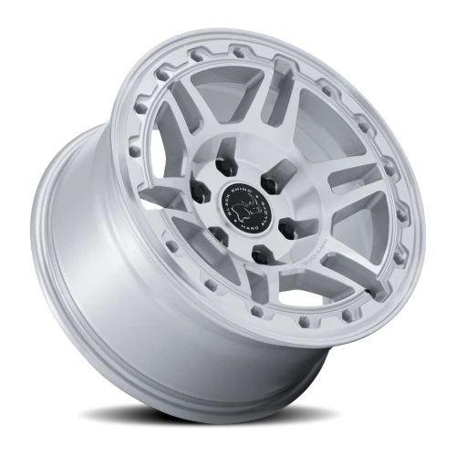 Black Rhino Vanguard 20x9" 6x139.7mm 106.1mm CB +15mm Gloss Silver Machined Face