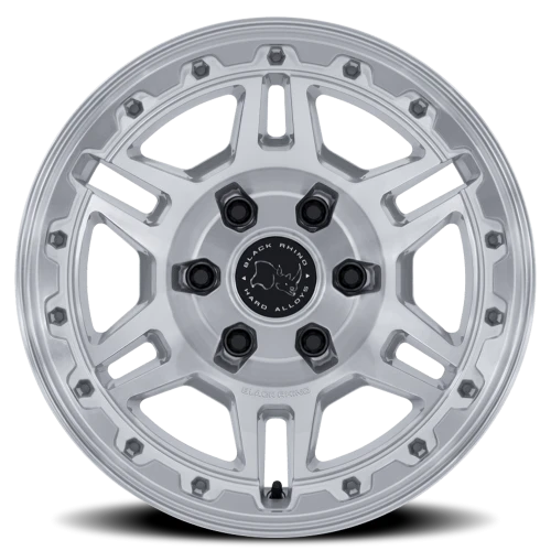 Black Rhino Vanguard 17x8" 6x139.7mm 106.1mm CB +32mm Gloss Silver Machined Face