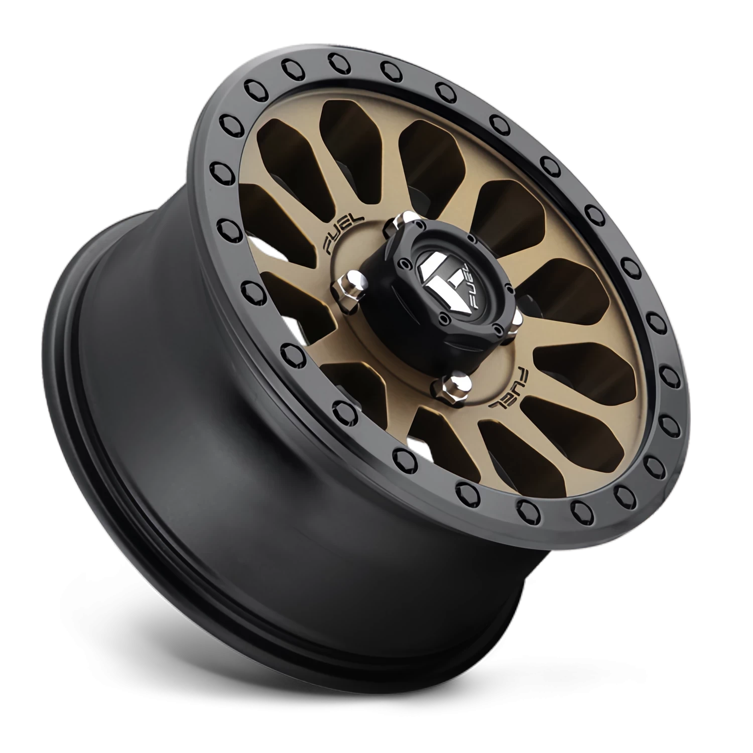 Fuel Vector UTV 15x7" 4x156mm 132mm CB +13mm Bronze Black Bead Ring