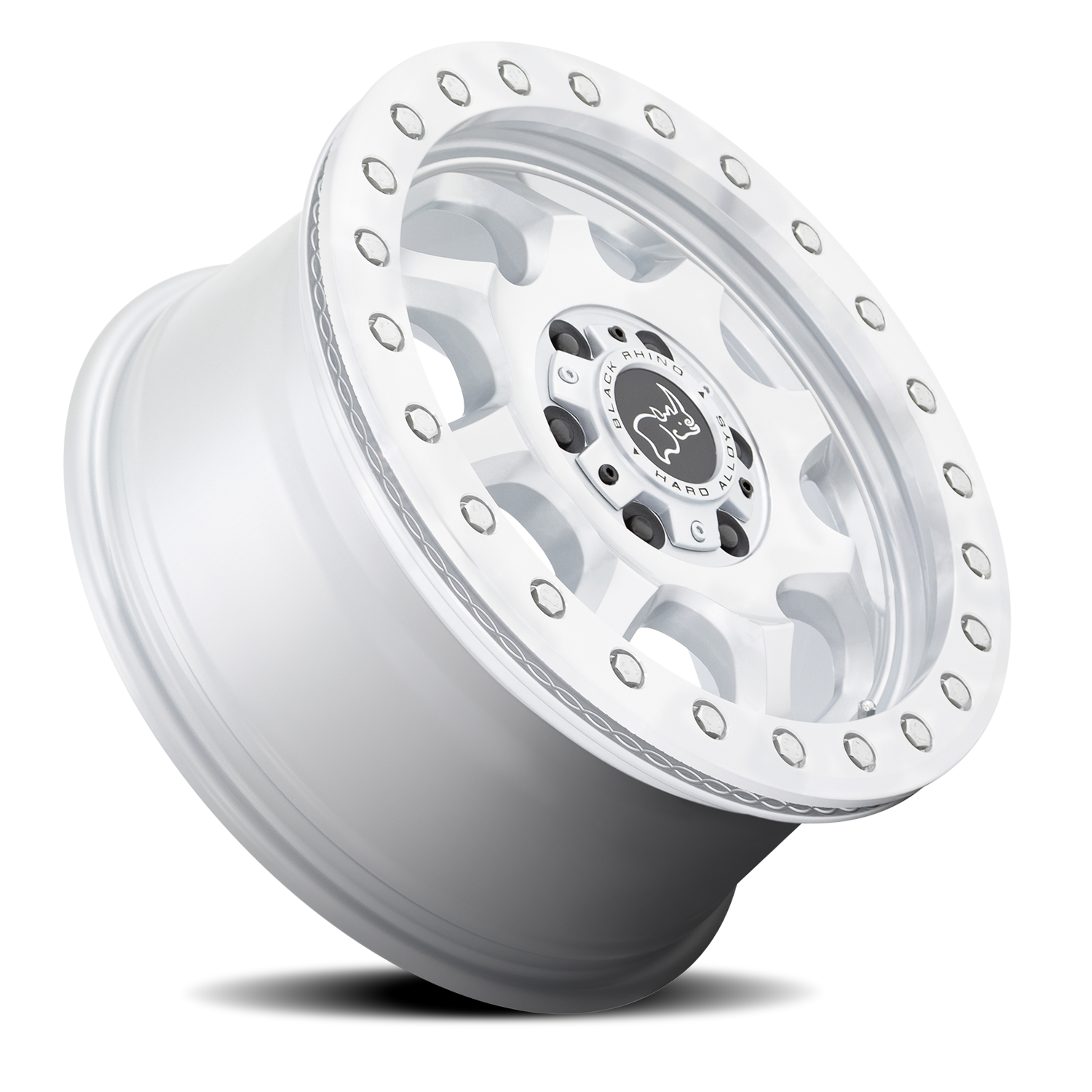 Black Rhino Venture 17x8" 6x130mm 84.1mm CB +38mm Gloss Silver Machined Face