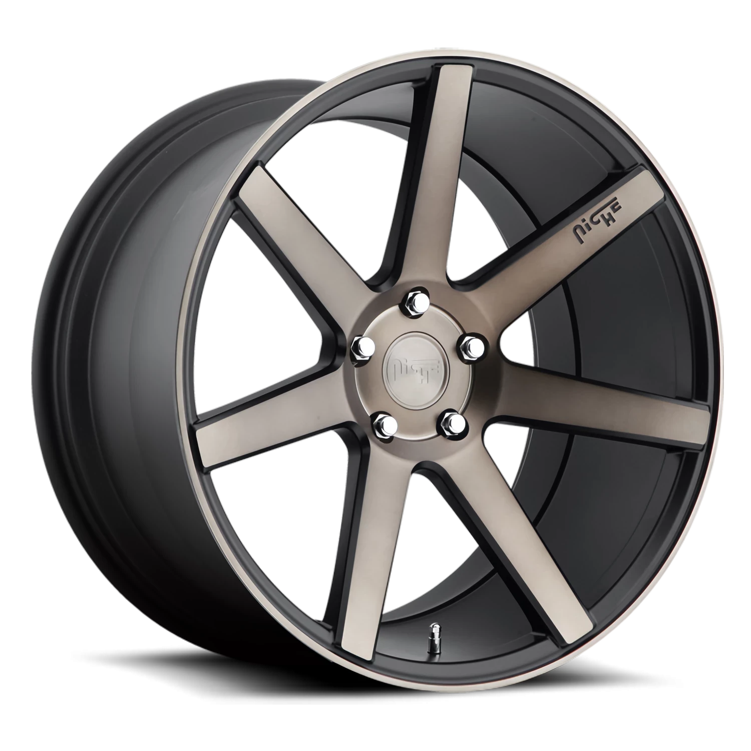 Niche Verona 19x9.5" 5x100mm 66.1mm CB +40mm Matte Black Machined-Dark Tint