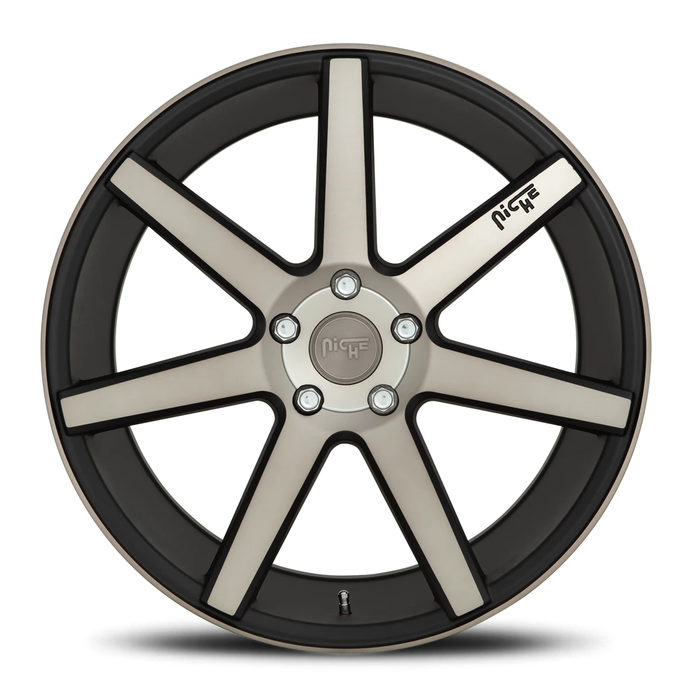 Niche Verona 19x9.5" 5x100mm 66.1mm CB +40mm Matte Black Machined-Dark Tint