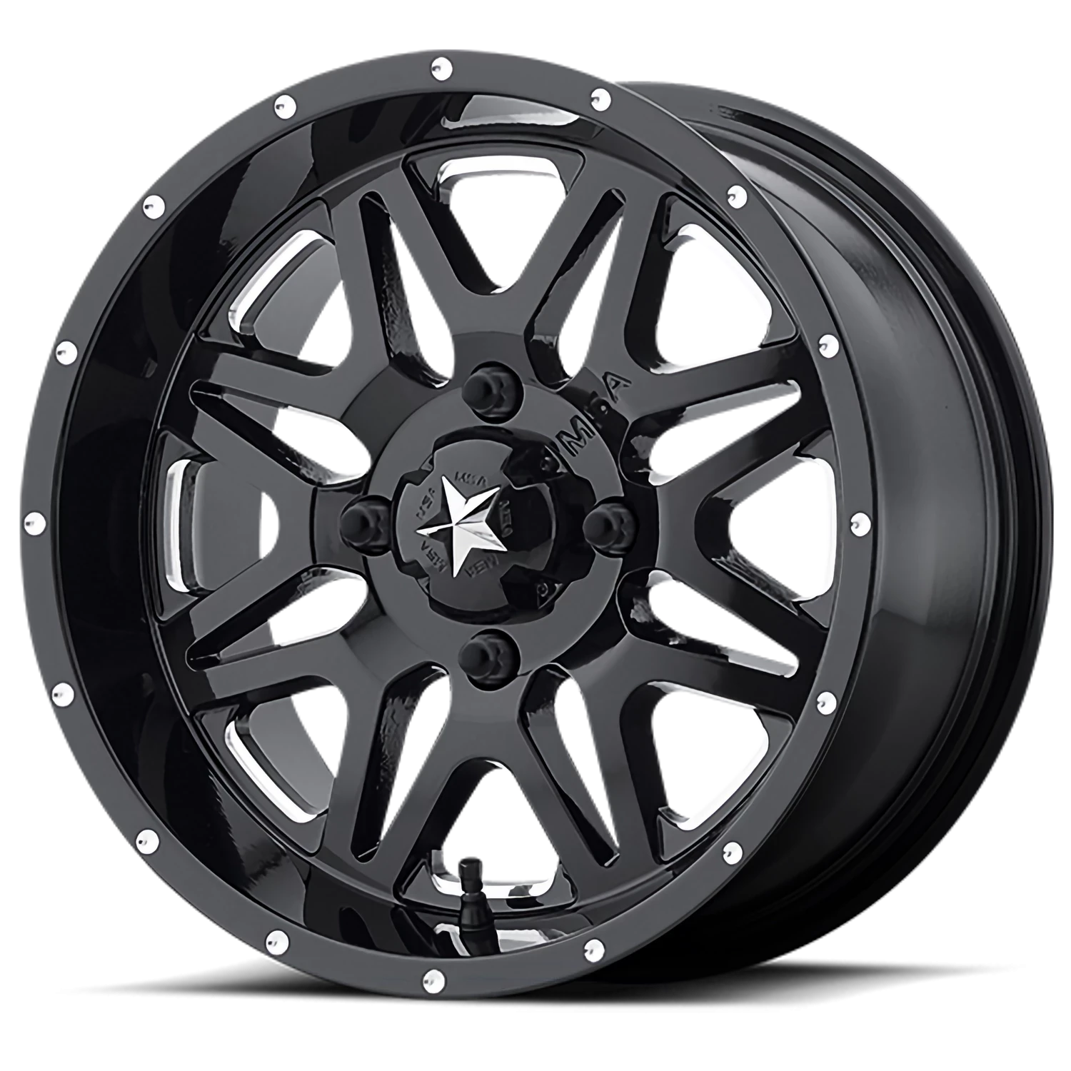 MSA Vibe 14x7" 4x110mm 86mm CB 0mm Gloss Black Milled