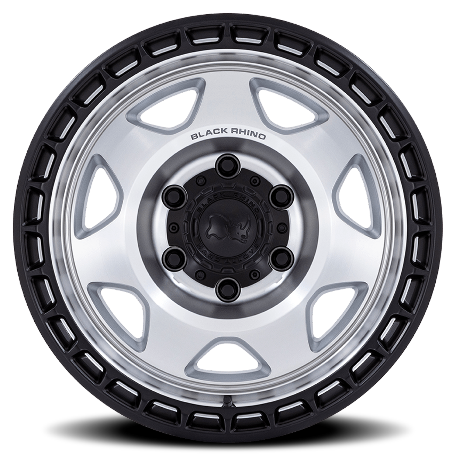 Black Rhino Voyager 17x8.5" 6x139.7mm 106.1mm CB -10mm Machined Silver Matte Black Lip