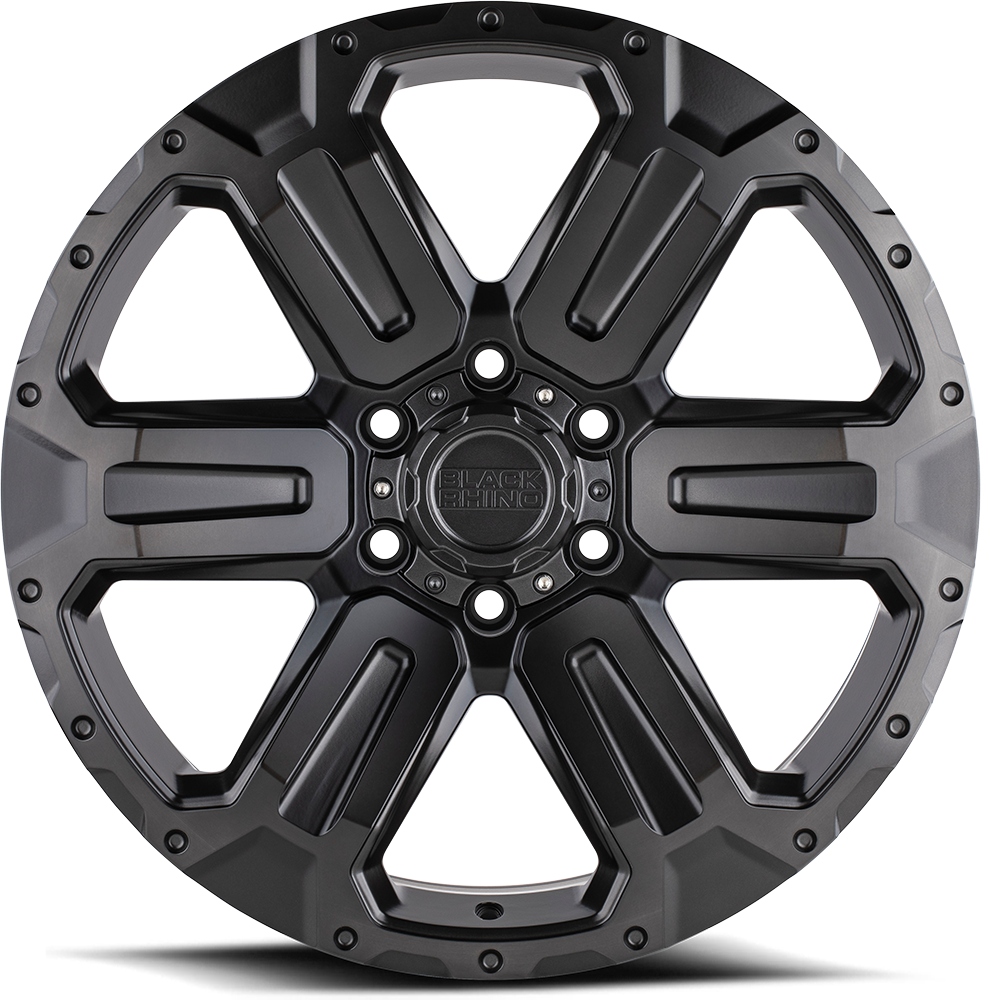 Black Rhino Wanaka 17x8.5" 6x139.7mm 112.1mm CB +12mm Matte Gunmetal Brushed Face-Gunmetal Tint