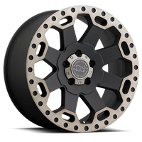 Black Rhino Warlord 18x8" 5x114.3mm 76mm CB +35mm Matte Black Machined Dark Tint Lip