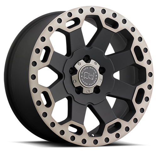 Black Rhino Warlord 18x9" 5x127mm 71.6mm CB -12mm Matte Black Machined Dark Tint Lip