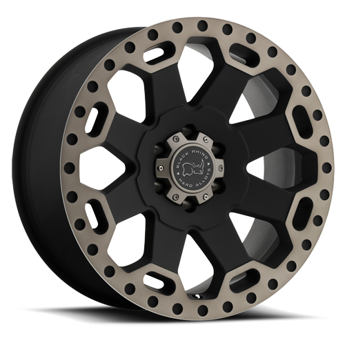 Black Rhino Warlord 17x9" 6x139.7mm 112mm CB -12mm Matte Black Machined Dark Tint Lip