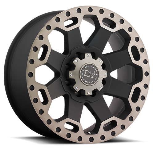 Black Rhino Warlord BK 17x9 -12 8x170mm 125.1mm Matte Black Machined Dark Tint Lip