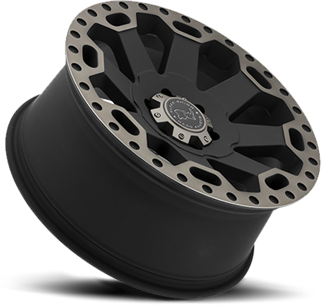 Black Rhino Warlord 20x9" 8x170mm 125.1mm CB +12mm Matte Black Machined Dark Tint Lip
