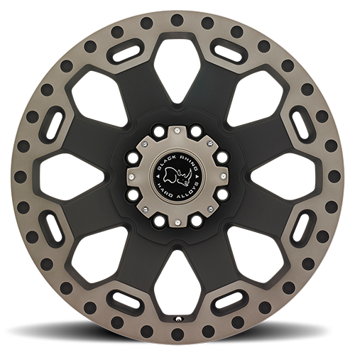 Black Rhino Warlord 18x9" 8x170mm 125.1mm CB +12mm Matte Black Machined Dark Tint Lip