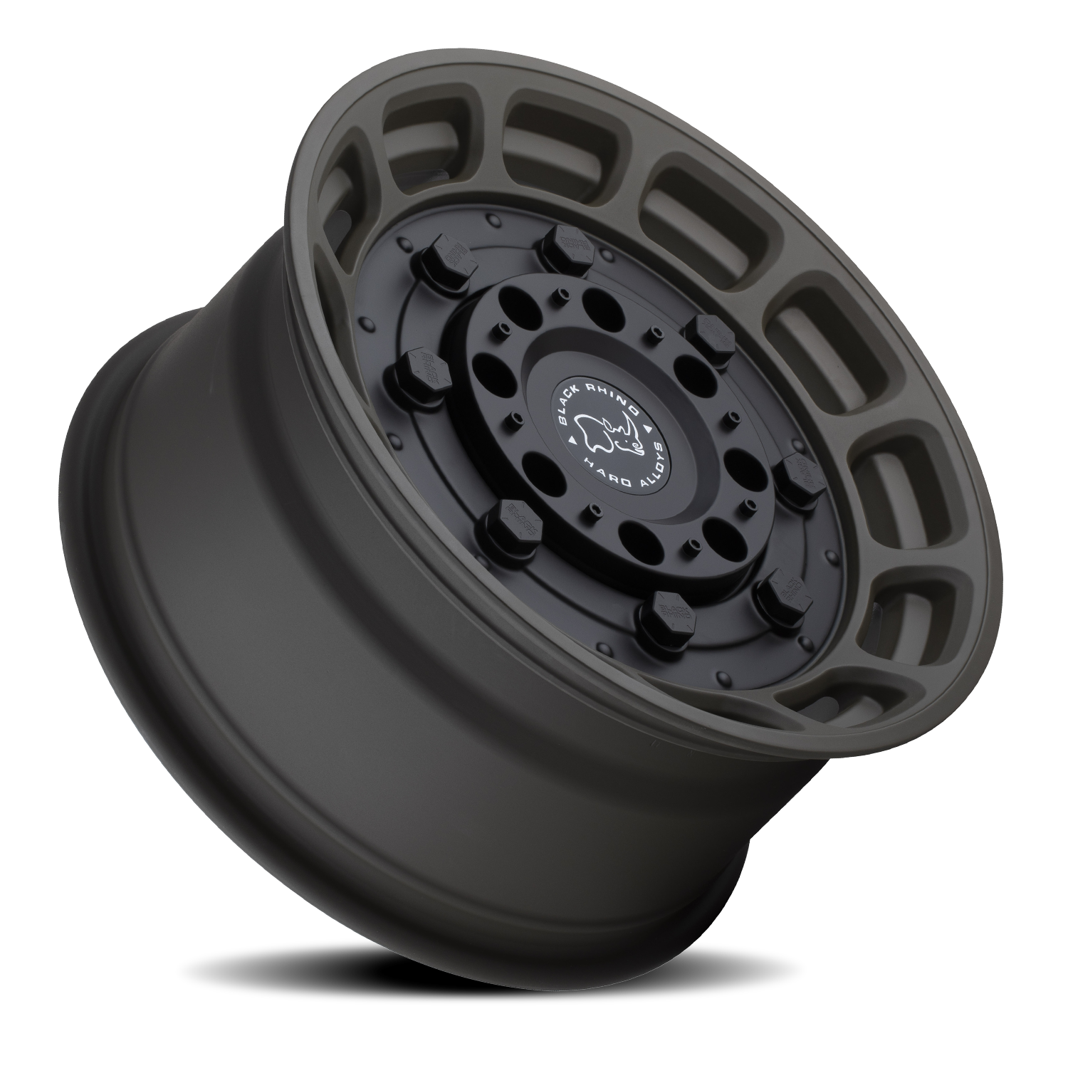 Black Rhino Warthog 17x8.5" 6x139.7mm 112.1mm CB 0mm Matte Olive Drab Green Black Center