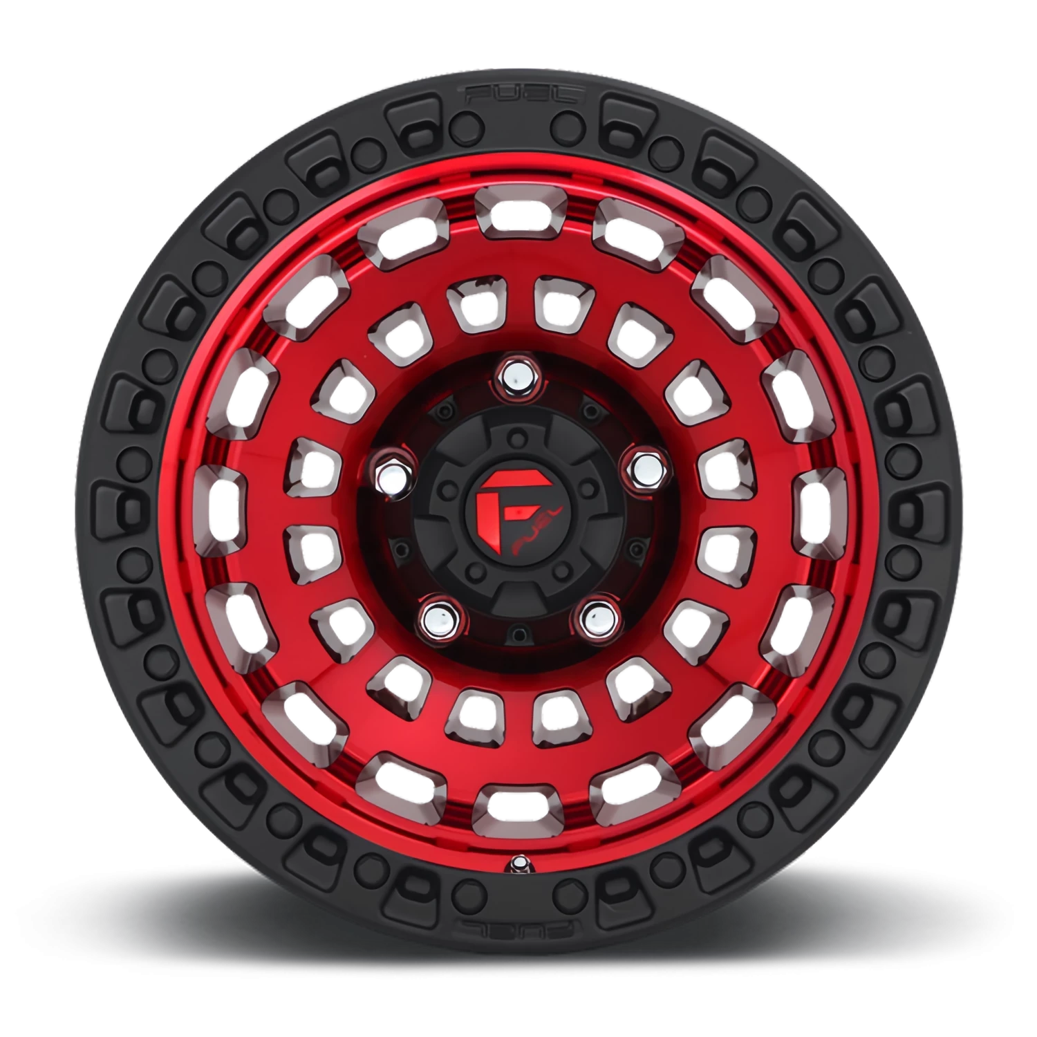Fuel Zephyr 17x9" 5x127mm 71.6mm CB +1mm Candy Red Matte Black Ring