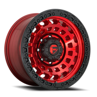 Fuel Zephyr 20x9 +1 8x180mm 124.2mm Candy Red Matte Black Ring