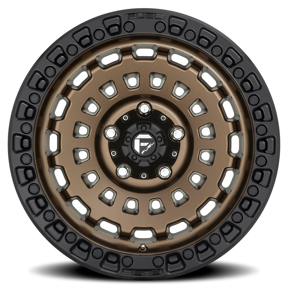 Fuel Zephyr 17x8 +38 5x114.3mm 56.1mm Matte Bronze Black Bead Ring