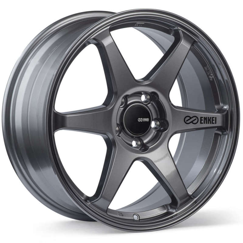 Enkei T6R 18x8.5 45mm Offset 5x100 Bolt Pattern 72.6 Bore Gloss Gunmetal Wheel-Wheels - Cast-Enkei-