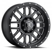 Icon Alloys Alpha - Satin Black and Milled Windows - Wheel Warehouse