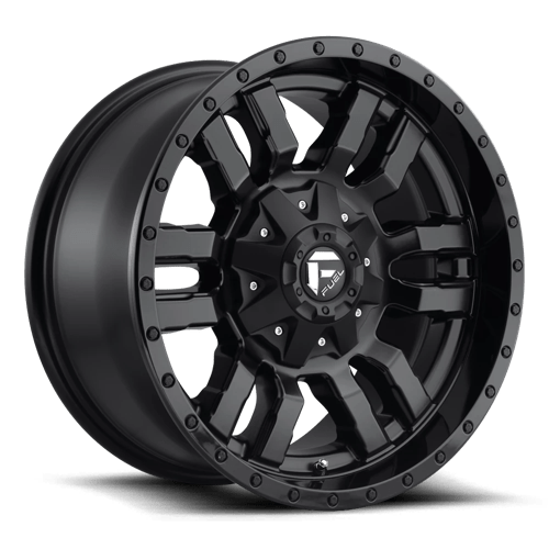Fuel Wheels D596 SLEDGE - Matte Black Gloss Black Lip - Wheel Warehouse