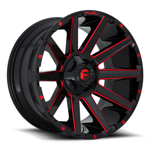 Fuel Wheels D643 CONTRA - Gloss Black Red Tinted Clear - Wheel Warehouse