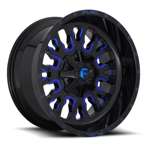 Fuel Wheels D645 STROKE - Gloss Black Blue Tinted Clear - Wheel Warehouse
