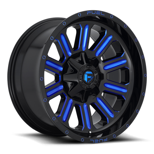 Fuel Wheels D646 HARDLINE - Gloss Black Blue Tinted Clear - Wheel Warehouse