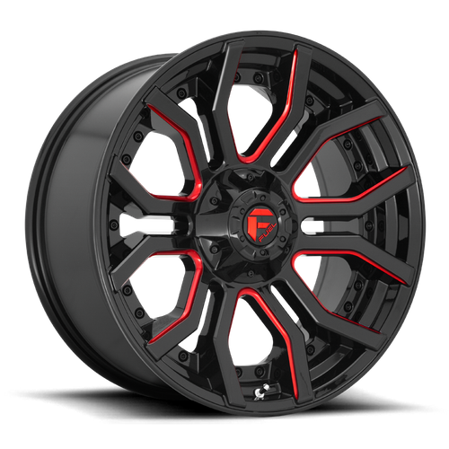 Fuel Wheels D712 RAGE - Gloss Black Red Tinted Clear - Wheel Warehouse