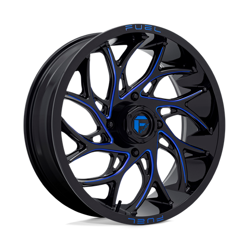 Fuel Wheels D778 RUNNER UTV - Gloss Black Milled Candy Blue - Wheel Warehouse