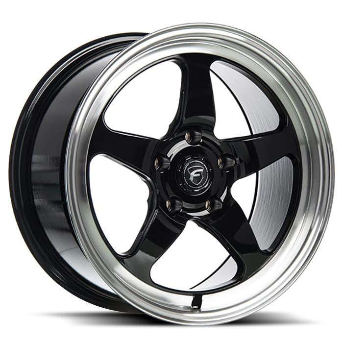 <b>Forgestar </b> D5 -<br> Gloss Black w/ Machined Lip