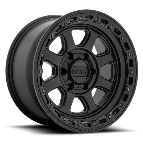 <b>KMC Wheels</b> KM548 CHASE -<br> Satin Black W/ Gloss Black Lip