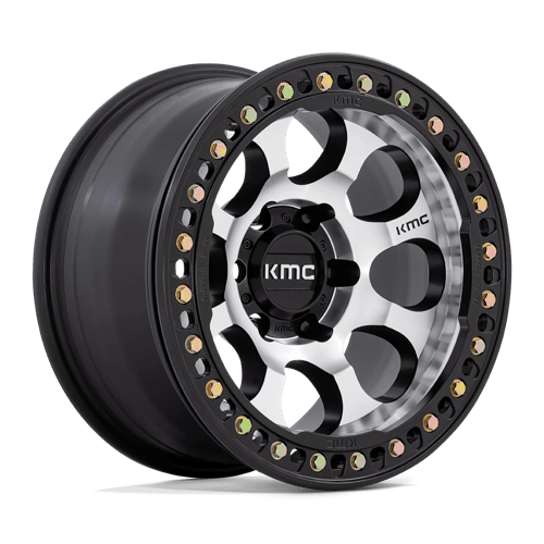 KMC Wheels KM237 RIOT BEADLOCK - Machined Face Satin Black Windows & Ring - Wheel Warehouse