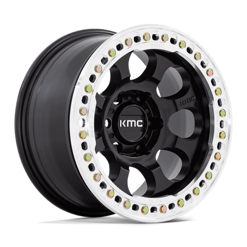 KMC Wheels KM237 RIOT BEADLOCK - Satin Black W/ Machined Ring - Wheel Warehouse