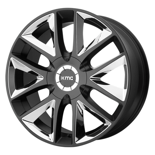 KMC Wheels KM710 TAKEDOWN - Satin Black W/ Chrome Inserts - Wheel Warehouse