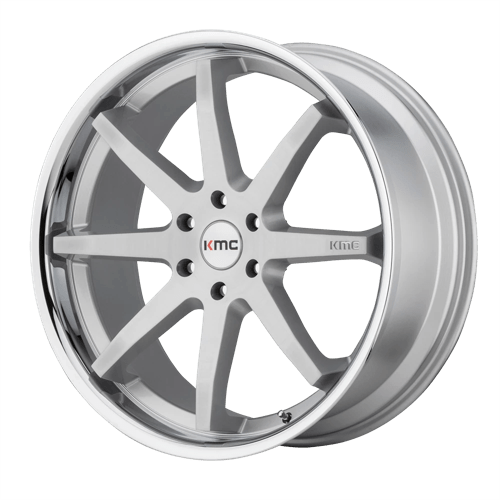KMC Wheels KM715 REVERB - Brushed Silver W/ Chrome Lip - Wheel Warehouse