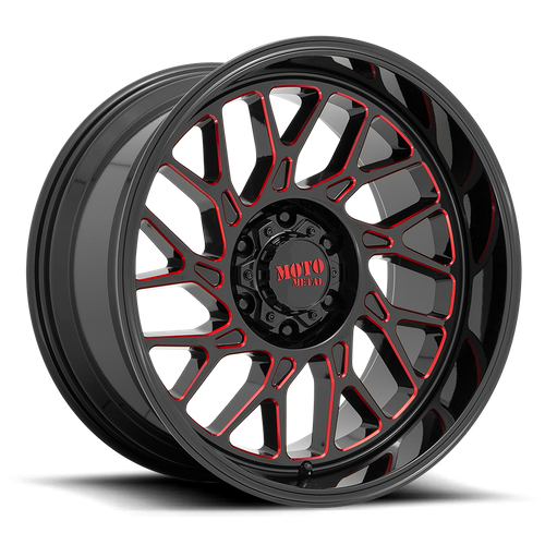 <b>Moro Metal Wheels</b> MO805 -<br> Gloss Black Milled W/ Red Tint