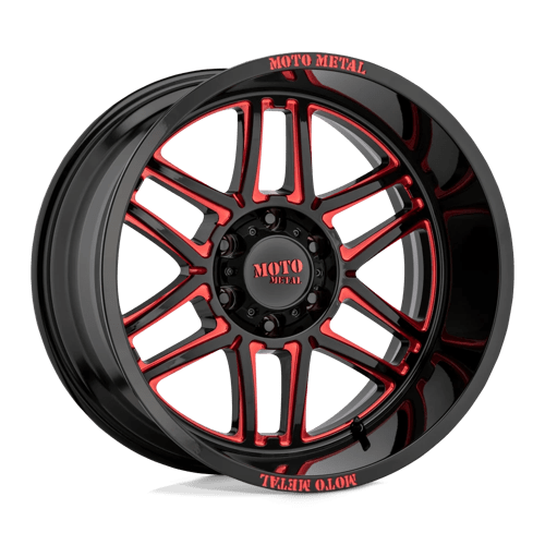 Moro Metal Wheels MO992 FOLSOM - Gloss Black Milled W/ Red Tint - Wheel Warehouse