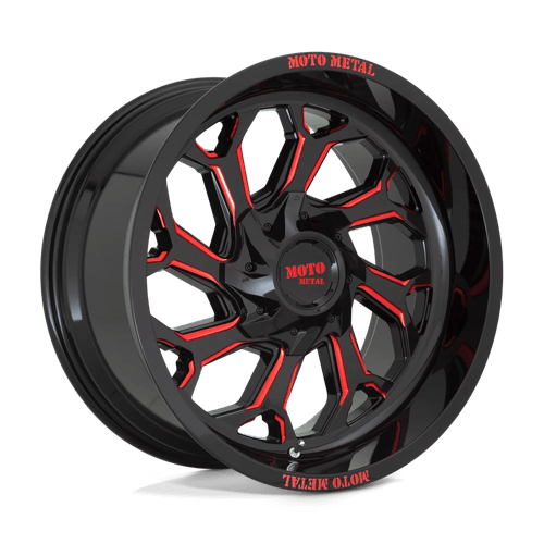 Moro Metal Wheels MO999 - Gloss Black Milled W/ Red Tint - Wheel Warehouse