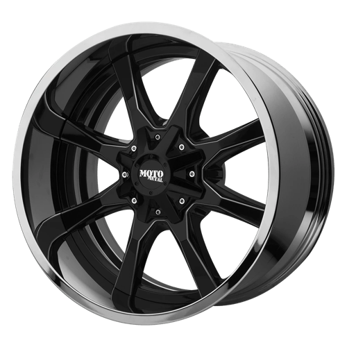 Moro Metal Wheels MO201 - Gloss Black Milled Center W/ Chrome Lip - Wheel Warehouse