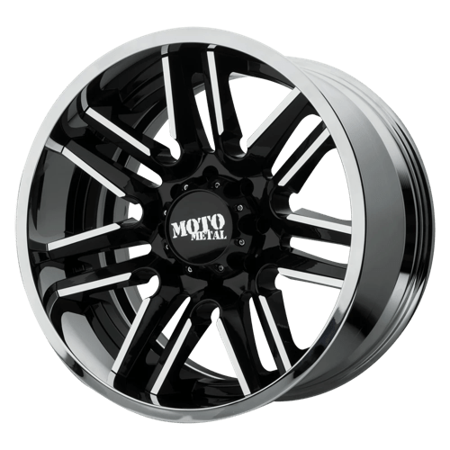 Moro Metal Wheels MO202 - Gloss Black Machined Center W/ Chrome Lip - Wheel Warehouse