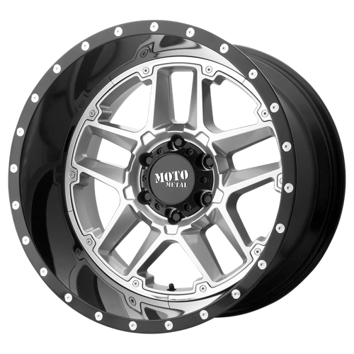 Moro Metal Wheels MO987 SENTRY - Gloss Silver Center W/ Gloss Black Lip - Wheel Warehouse